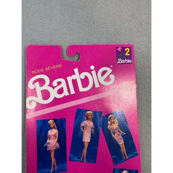 Barbie Dreamwear Mode Reverie Pink Striped Robe Nightgown Outfit Vintage NWB