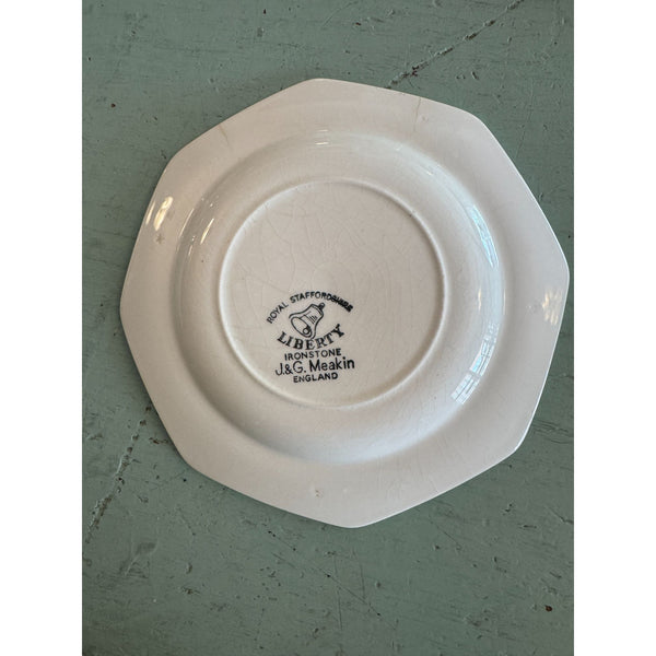 Vintage Ironstone J and G Meakin Liberty Octagonal Plate 1970s White England