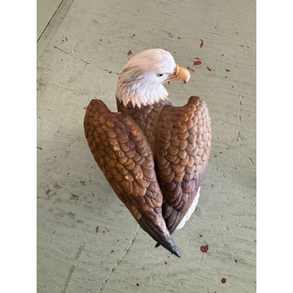 Vintage Porcelain Bald Eagle Figurine Detailed Hand Painted Sculpture