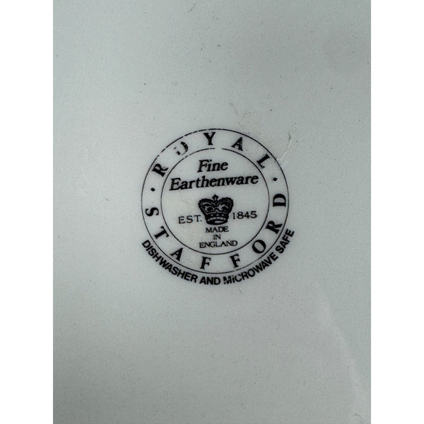 Royal Stafford Blue & White Fine Earthenware Plate w Coach Scene Made In England