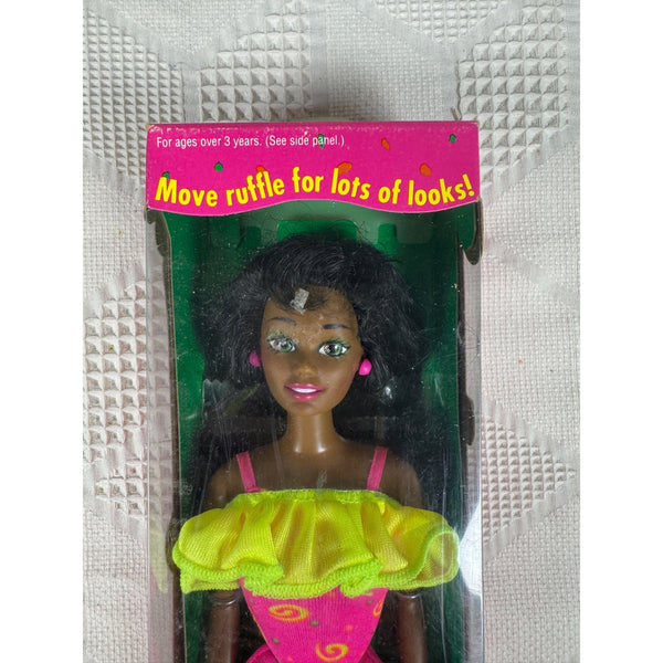 Ruffle Fun Barbie Doll Vintage 1994 By Mattel Pink and Yellow 12434 NIB