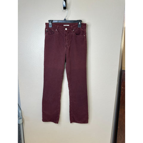 Alexa Chung Womens Red Corduroy Pants