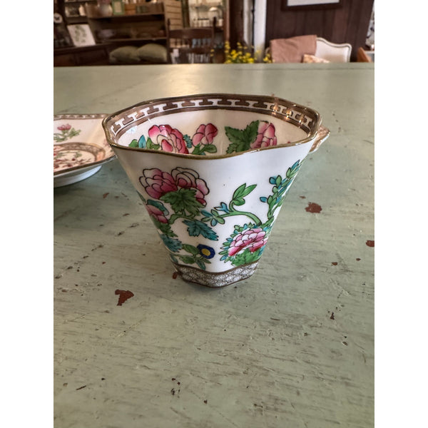 Coalport Indian Tree Teacup and 2 Saucers Bone China England Antique 1920s