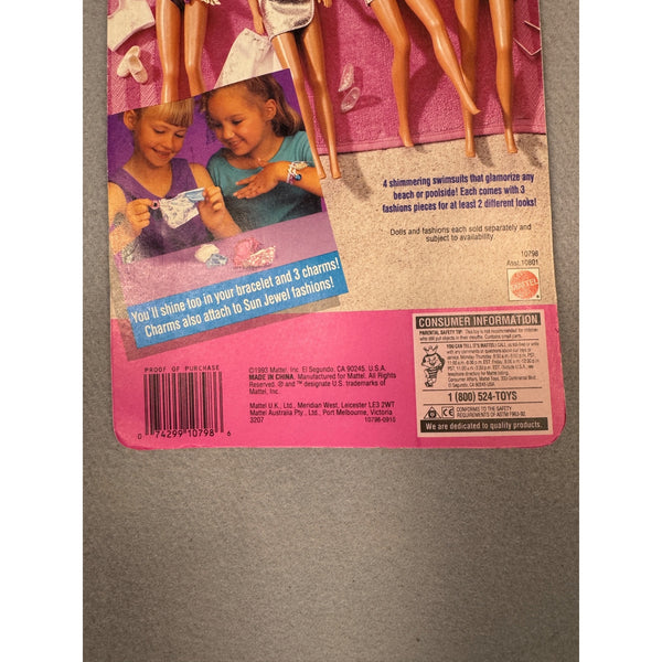 Barbie Sun Jewel Fashions Doll Outfit Mattel Vintage 1993 Shimmering Swimsuit
