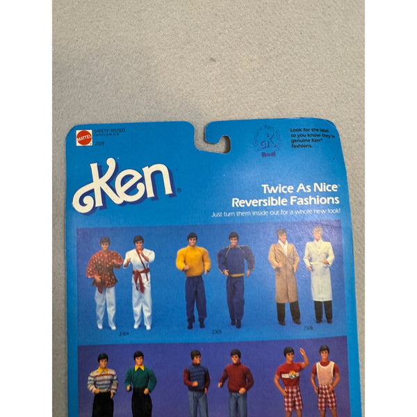 Ken Mattel Twice as Nice Reversible Fashions 2309 Outfit 1980s Ken Doll NWB