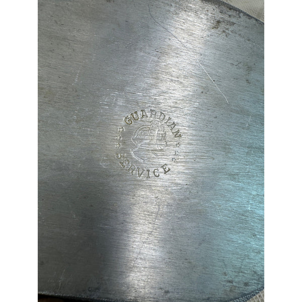 Guardian Service Aluminum Oval Serving Tray With Textured Design Handle Vintage