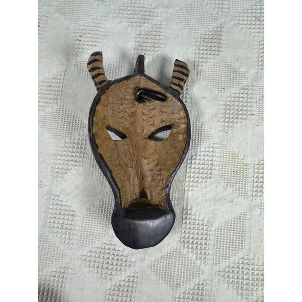 Hand Carved Wooden Zebra Mask Wall Decor Tribal Inspired Safari Pattern
