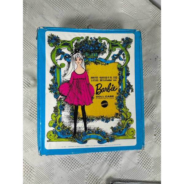 The World Of Barbie Doll Case 1968 Mattel 1002 Vintage Storage Box Blue Green