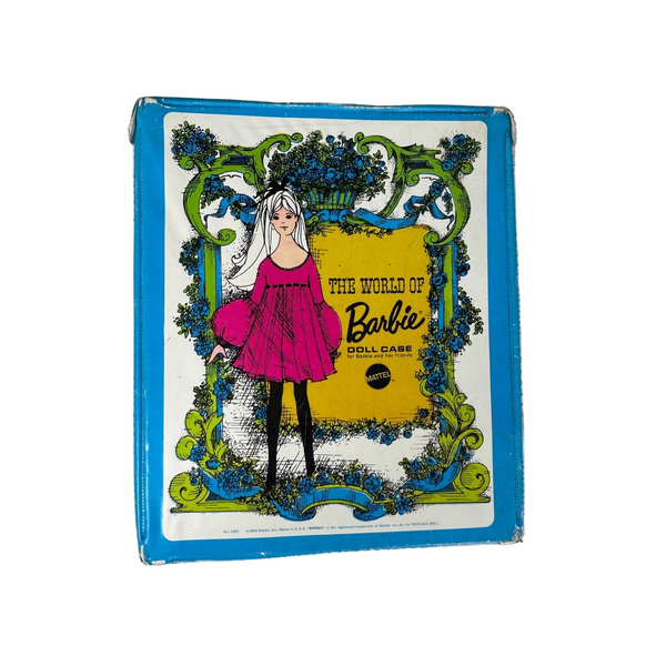 The World Of Barbie Doll Case 1968 Mattel 1002 Vintage Storage Box Blue Green