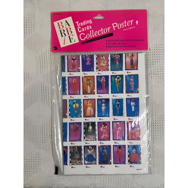Barbie Collector Trading Cards Poster First Edition 1990 Mattel 5529New Sealed