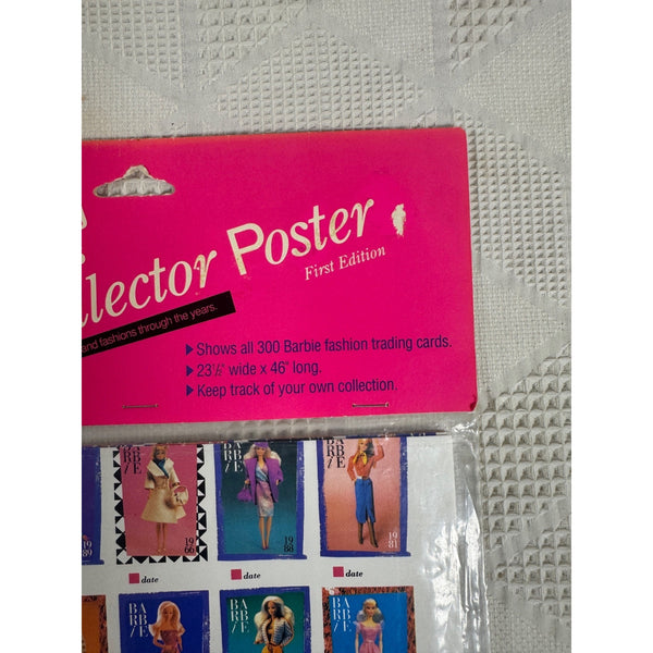 Barbie Collector Trading Cards Poster First Edition 1990 Mattel 5529New Sealed