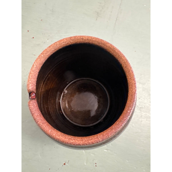 Handcrafted Stoneware Studio Pottery Vase With Multicolor Glaze Signed by Cramer