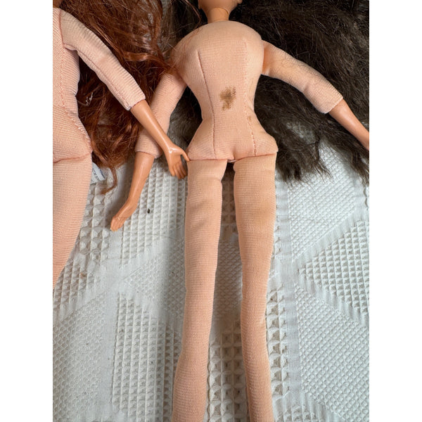 Vintage Lot Of 4 Mattel Bed Time Barbie Dolls With Soft Fabric Bodies 1990s