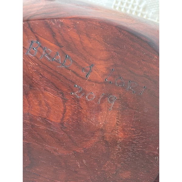Handcrafted Square Wooden Bowl w Unique Grain Pattern Natural Edge Rustic Décor