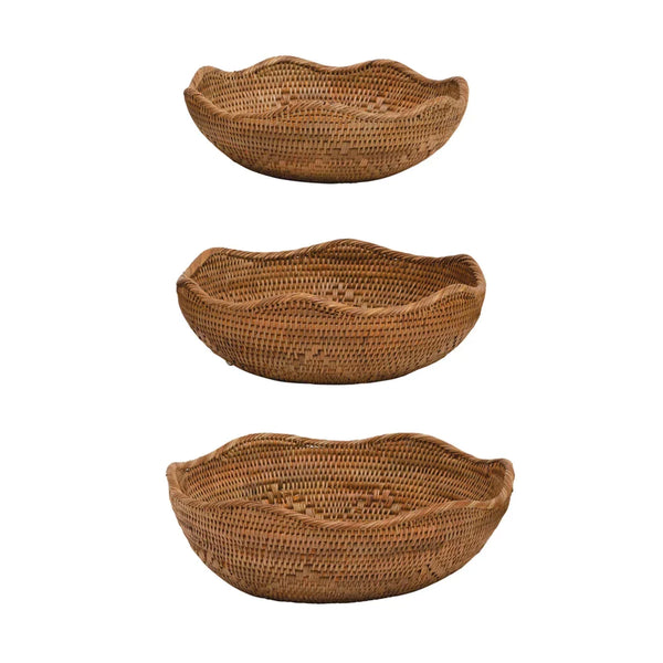 Hand-Woven Rattan Bowls