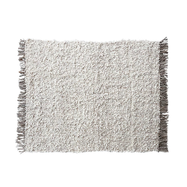 Woven New Zealand Wool Blend Shag Throw w/ Fringe