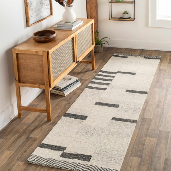 Aibonito Wool Area Rug runner in hallway