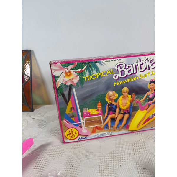 Tropical Barbie Hawaiian Surf Set Playset Vintage 1986 Mattel Arco Accessories