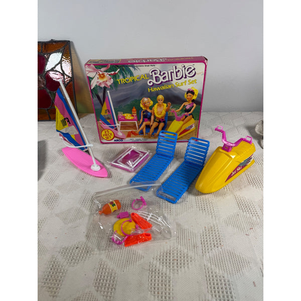 Tropical Barbie Hawaiian Surf Set Playset Vintage 1986 Mattel Arco Accessories