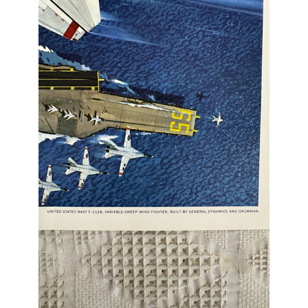 United States Navy F111B Fighter Jet Art Print Aircraft Carrier Vintage Military