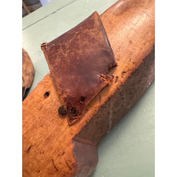 Primitive Handcrafted Wooden Dutch Clogs