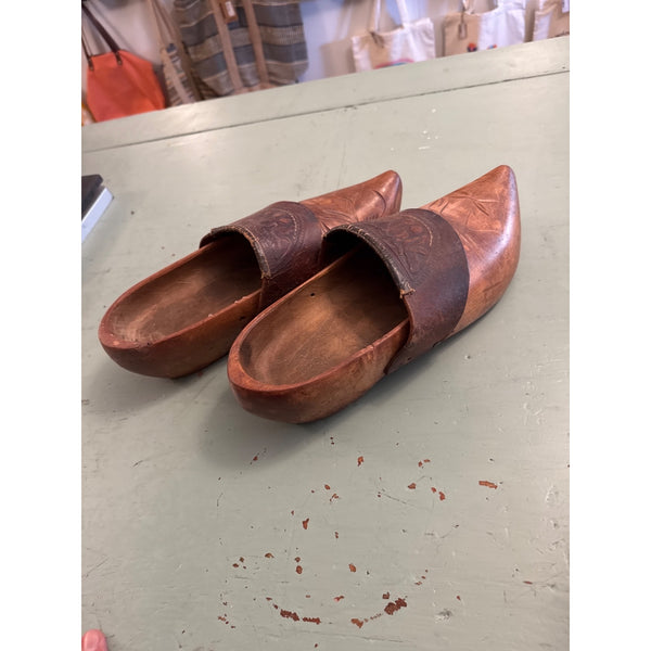 Primitive Handcrafted Wooden Dutch Clogs