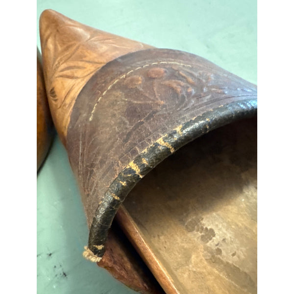 Primitive Handcrafted Wooden Dutch Clogs