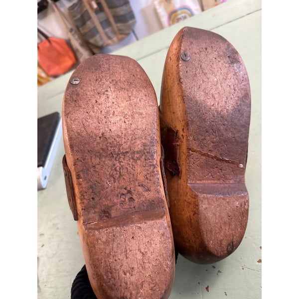 Primitive Handcrafted Wooden Dutch Clogs