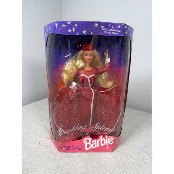 Barbie Sparkling Splendor Limited Edition 1993 Doll Red Glitter Gown 10994 NIB