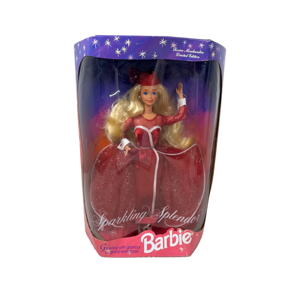 Barbie Sparkling Splendor Limited Edition 1993 Doll Red Glitter Gown 10994 NIB