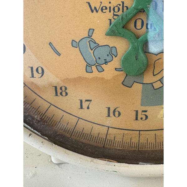 Vintage Baby Scale With Illustrated Dial & Metal Base 30 Pound Mid Century