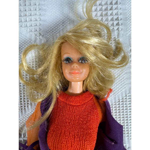 Vintage 1971 Live Action PJ Doll Friend of Barbie TNT Bendable Legs Fringe Lashes