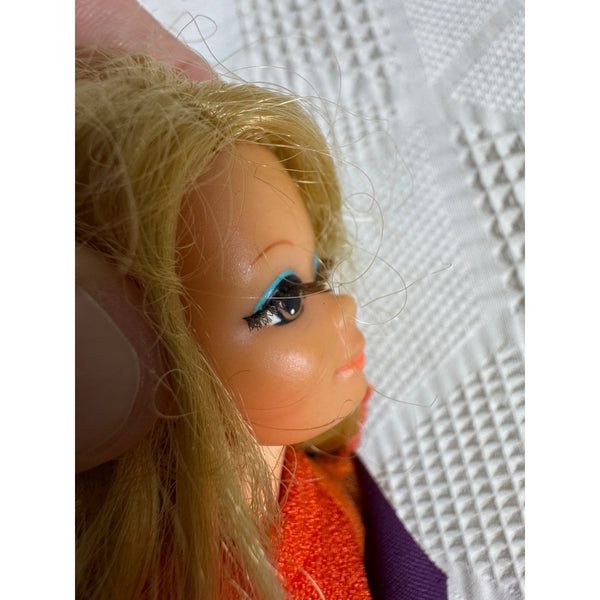 Vintage 1971 Live Action PJ Doll Friend of Barbie TNT Bendable Legs Fringe Lashes