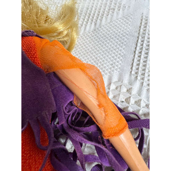 Vintage 1971 Live Action PJ Doll Friend of Barbie TNT Bendable Legs Fringe Lashes