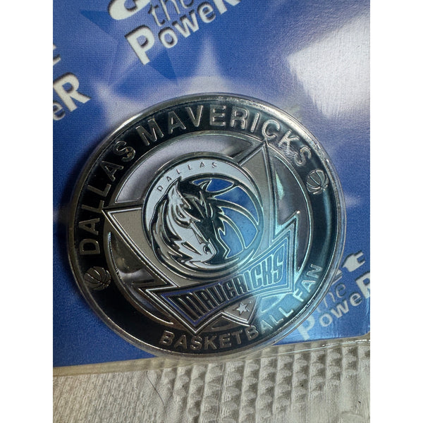 Dallas Mavericks Power Magnetic Fan Pin Badge By Halo Sports Inc 1990s NIB