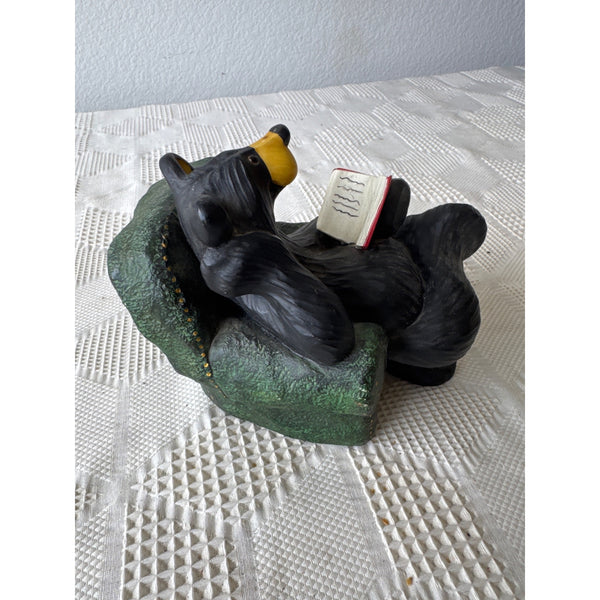 Bearfoots Bob Bear Reading Figurine by Big Sky Carvers Jeff Fleming
