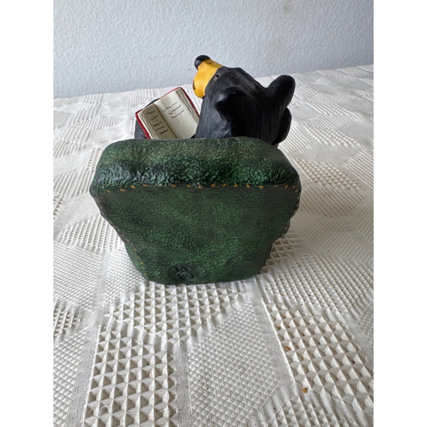 Bearfoots Bob Bear Reading Figurine by Big Sky Carvers Jeff Fleming