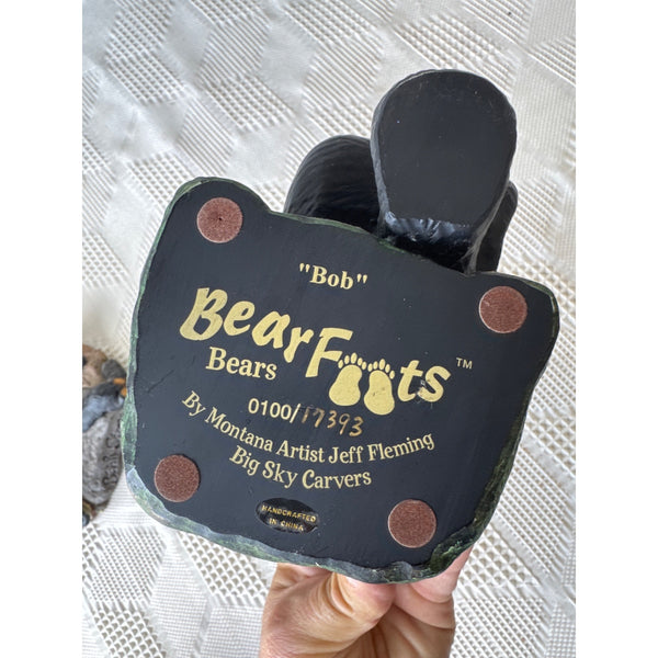 Bearfoots Bob Bear Reading Figurine by Big Sky Carvers Jeff Fleming