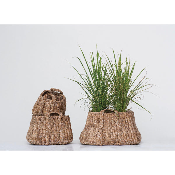 Woven Seagrass Basket with Handle
