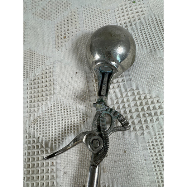 Antique Gem Soda Fountain Ice Cream Scoop 1895 Dipper Metal w Wooden Handle