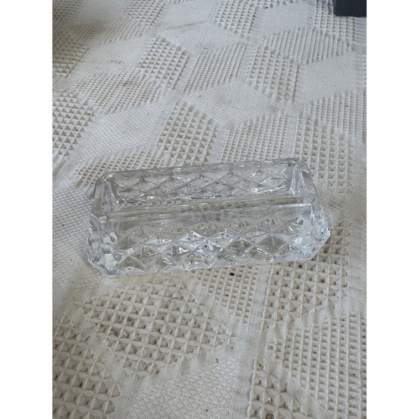 Waterford Crystal Business Card Holder Elegant Desk Accessory Clear Glass