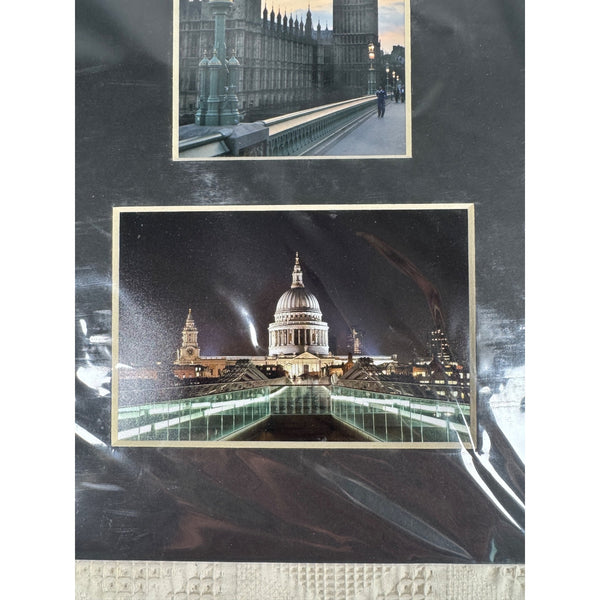 London Photo Collage 3 Matted Images Tower Bridge Big Ben St Pauls Cathedral NEW