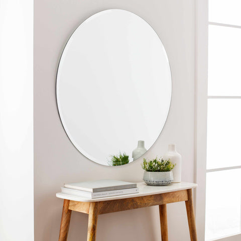 Casian Round Mirror styled above console