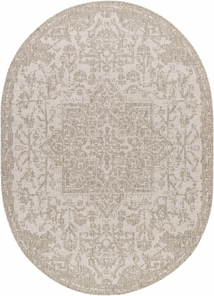 Beige Kilmacolm Outdoor Rug oval