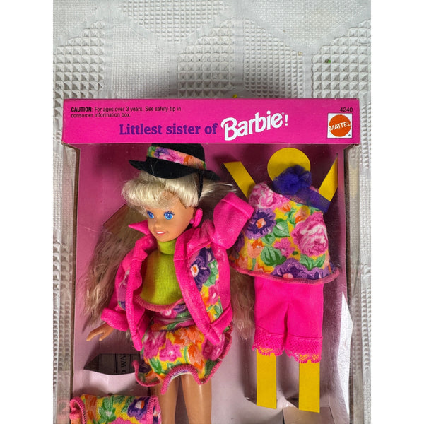 Stacie Doll Littlest Sister Of Barbie Vintage 1991 Mattel Floral Outfit 4240 NIB