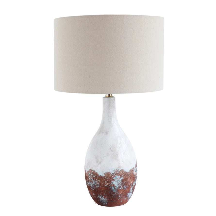 Ceramic Table Lamp with Linen Shade