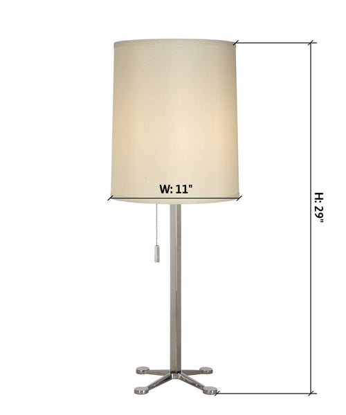 29"H Ascent 1 Light Table Lamp in Polished Chrome TT5230-26 by Trend Lighting dimensions