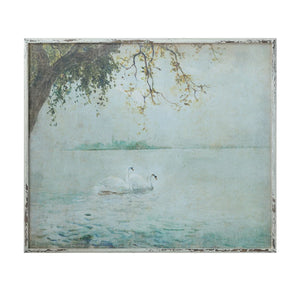 Wood Framed Wall Decor with Swans