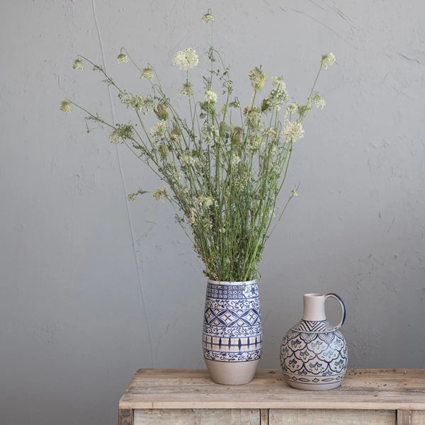 Hand-Painted Stoneware Vase