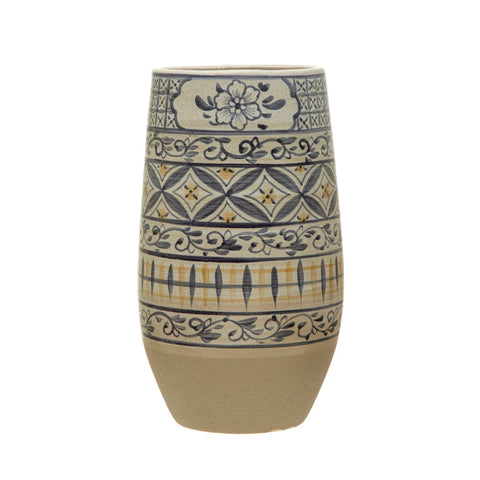 Hand-Painted Stoneware Vase